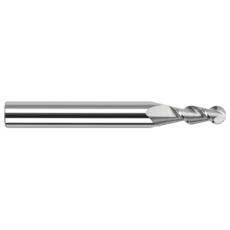Harvey Tool High Helix End Mill for Aluminum Alloys - Ball, 0.1875" (3/16), Number of Flutes: 2 27912
